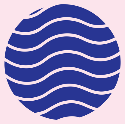 Wave Lines Circle Logo #fce4ec/#283593