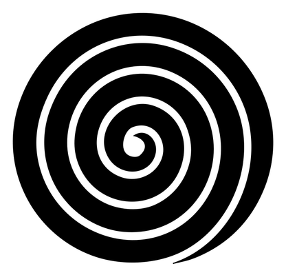 Negative Space Spiral Fingerprint Logo