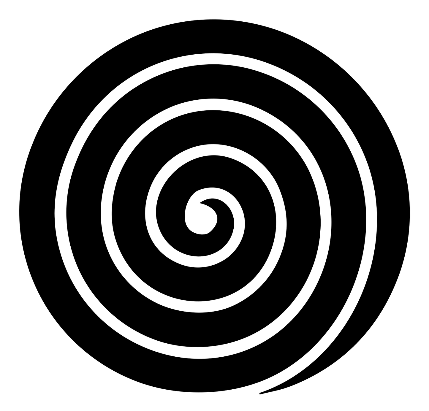 Negative Space Spiral Fingerprint Logo #ffffff/#000000