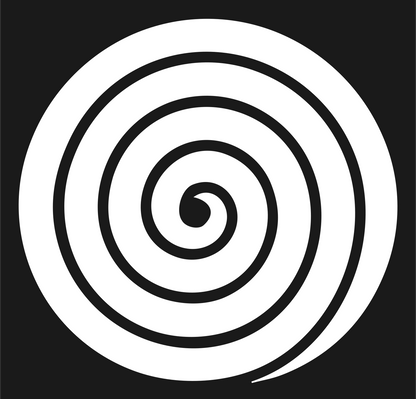 Negative Space Spiral Fingerprint Logo #1a1a1a/#ffffff