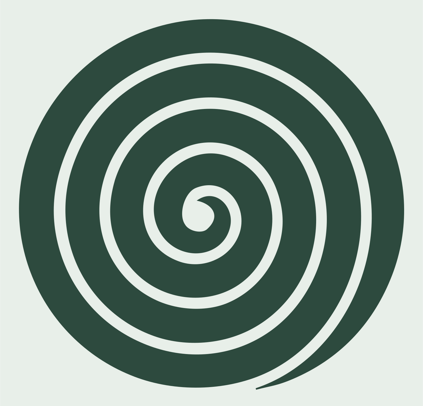 Negative Space Spiral Fingerprint Logo #e8efe9/#2d4a3e