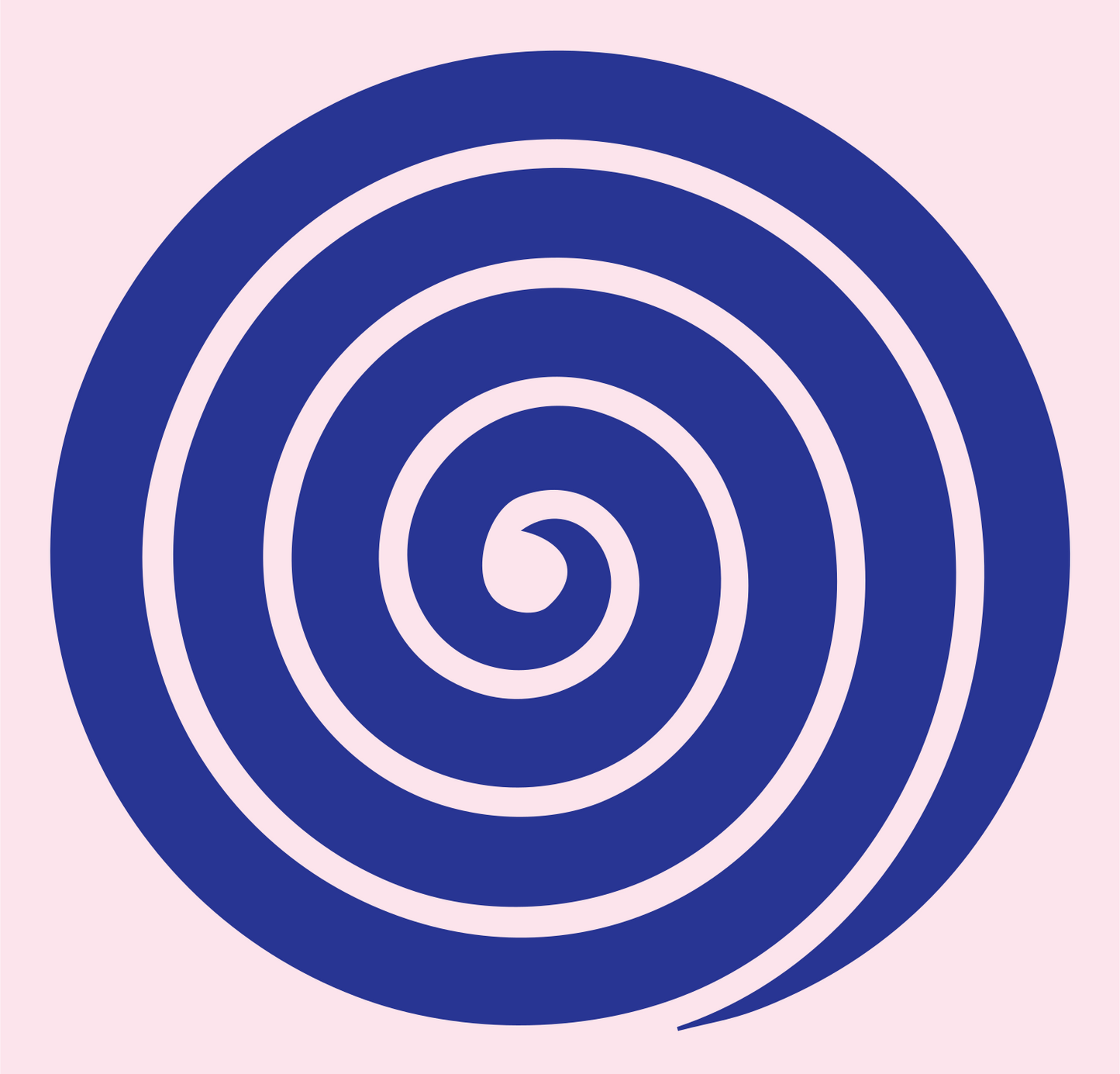 Negative Space Spiral Fingerprint Logo #fce4ec/#283593