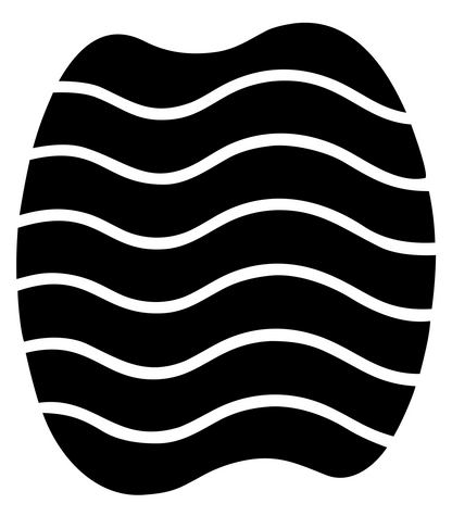 Wave Striped Egg Logo #ffffff/#000000