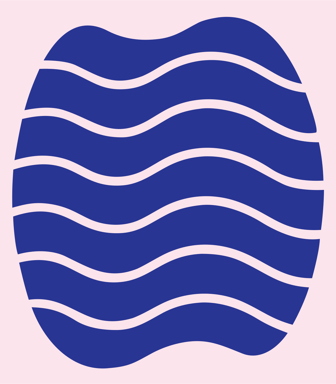 Wave Striped Egg Logo #fce4ec/#283593