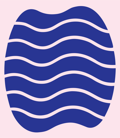 Wave Striped Egg Logo #fce4ec/#283593