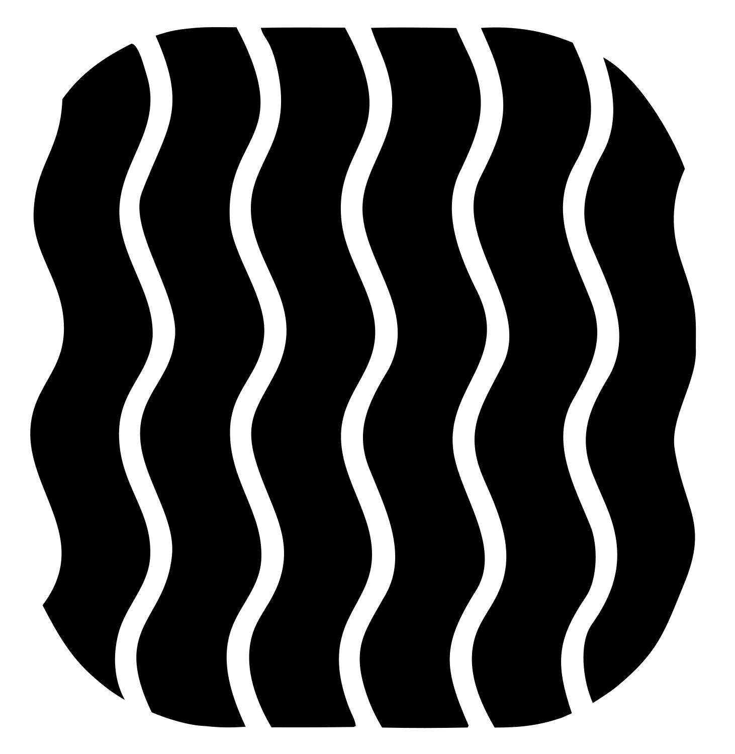 Wavy Lines Rounded Square Logo #ffffff/#000000