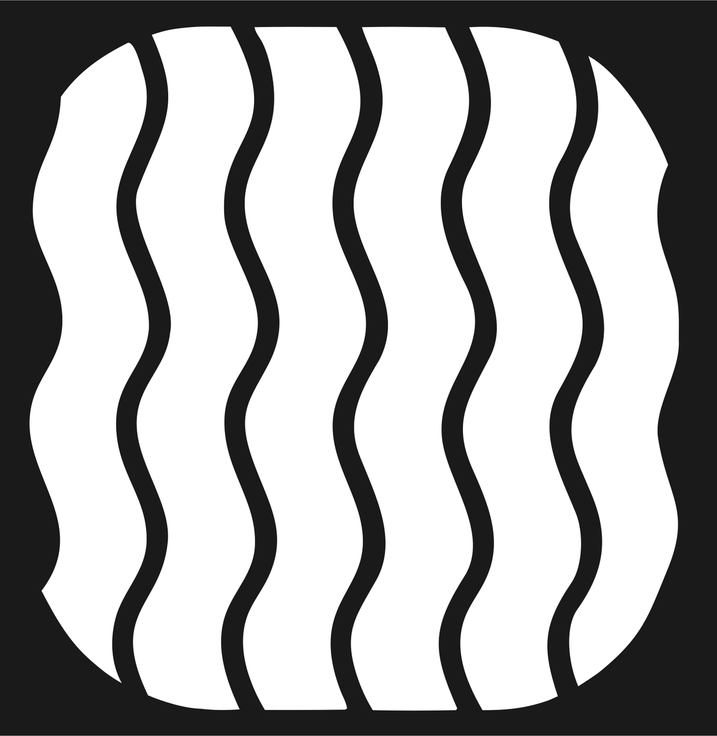 Wavy Lines Rounded Square Logo #1a1a1a/#ffffff