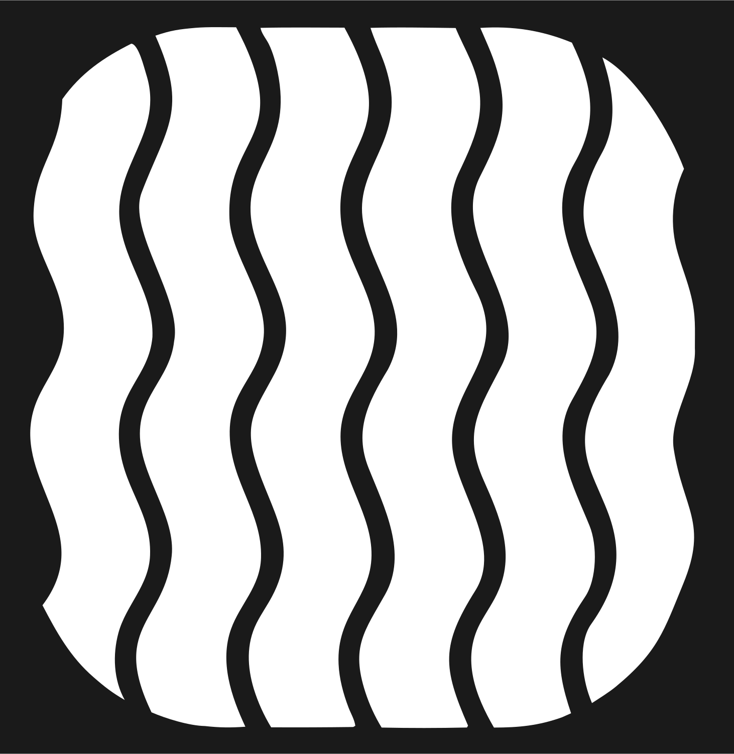 Wavy Lines Rounded Square Logo #1a1a1a/#ffffff