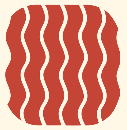Wavy Lines Rounded Square Logo #fff8e7/#c44536
