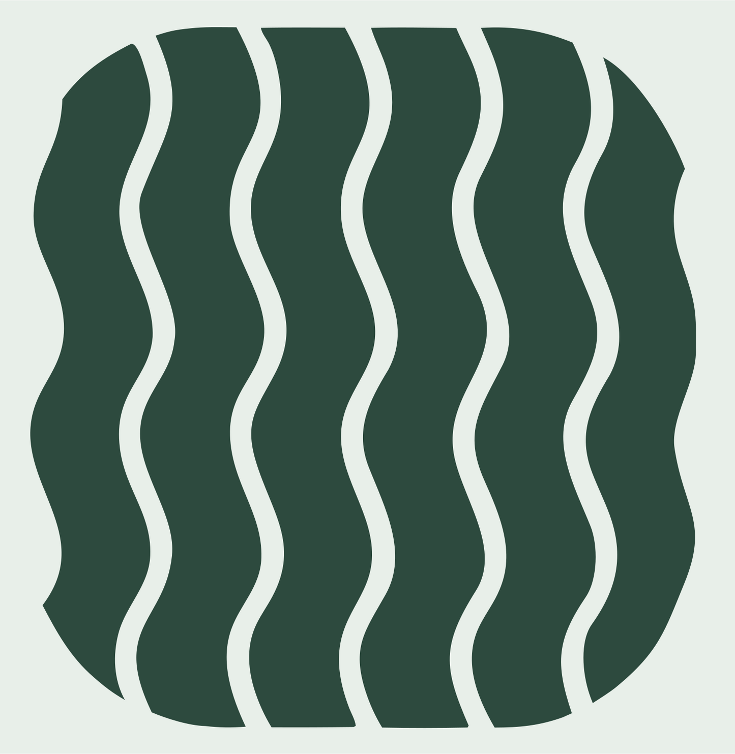 Wavy Lines Rounded Square Logo #e8efe9/#2d4a3e