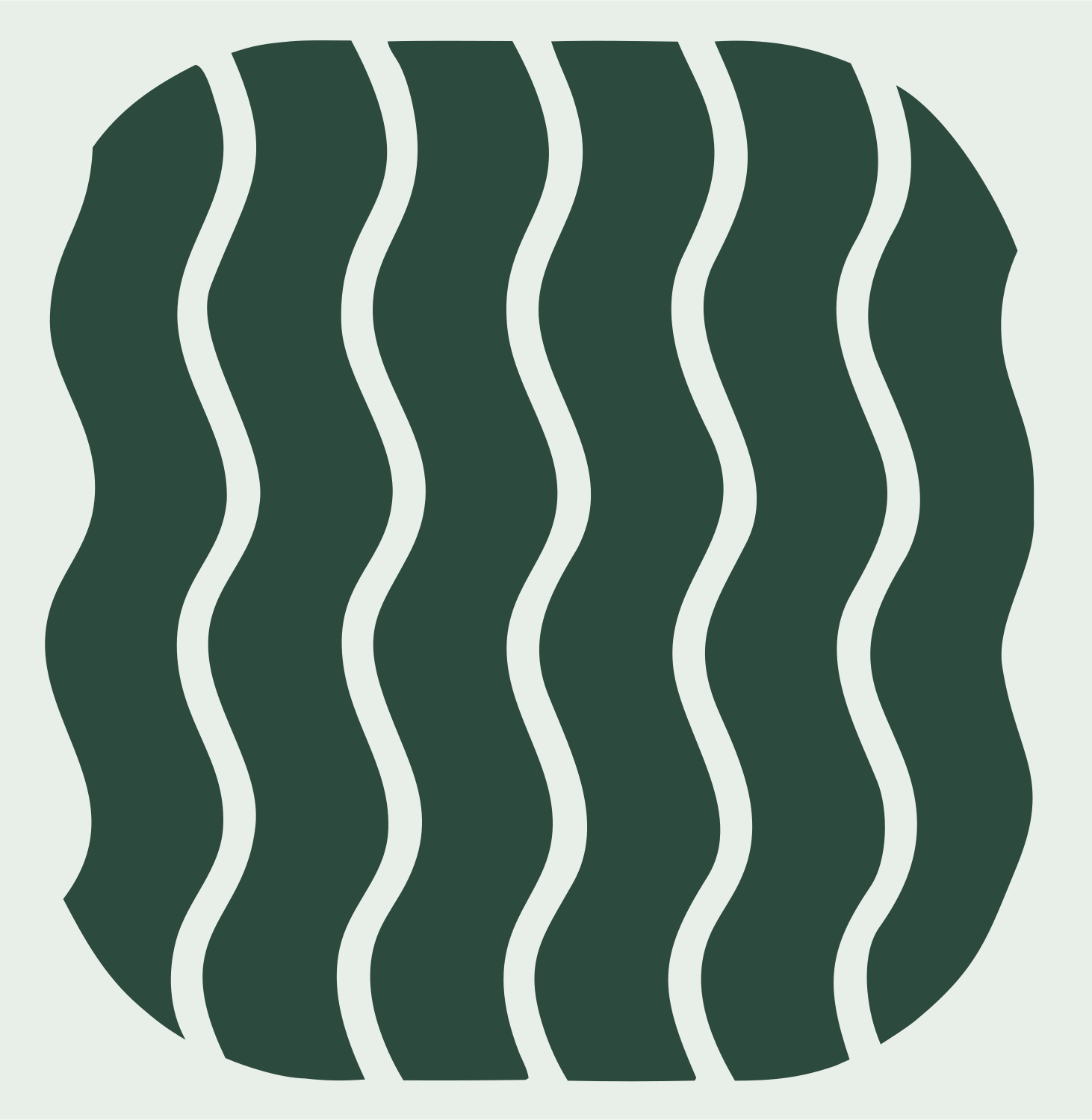 Wavy Lines Rounded Square Logo #e8efe9/#2d4a3e