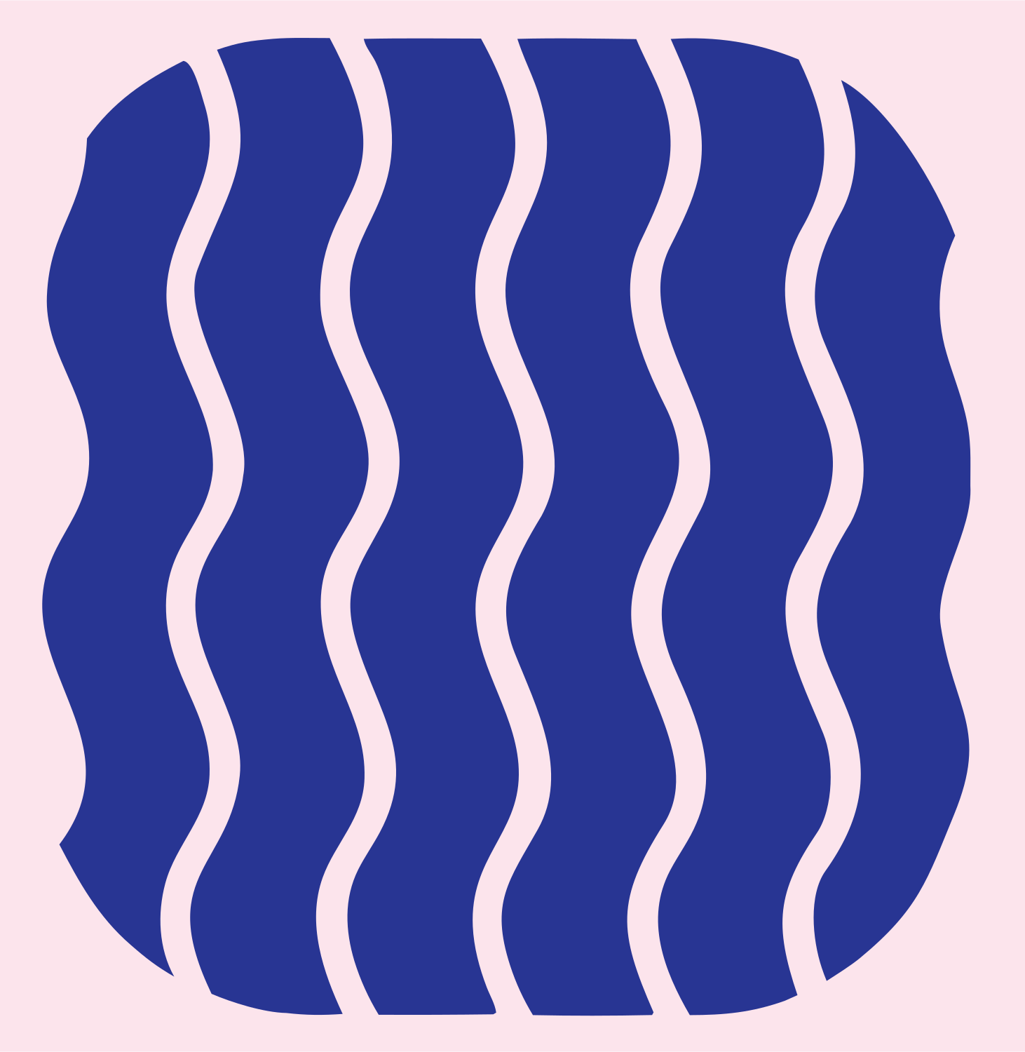 Wavy Lines Rounded Square Logo #fce4ec/#283593