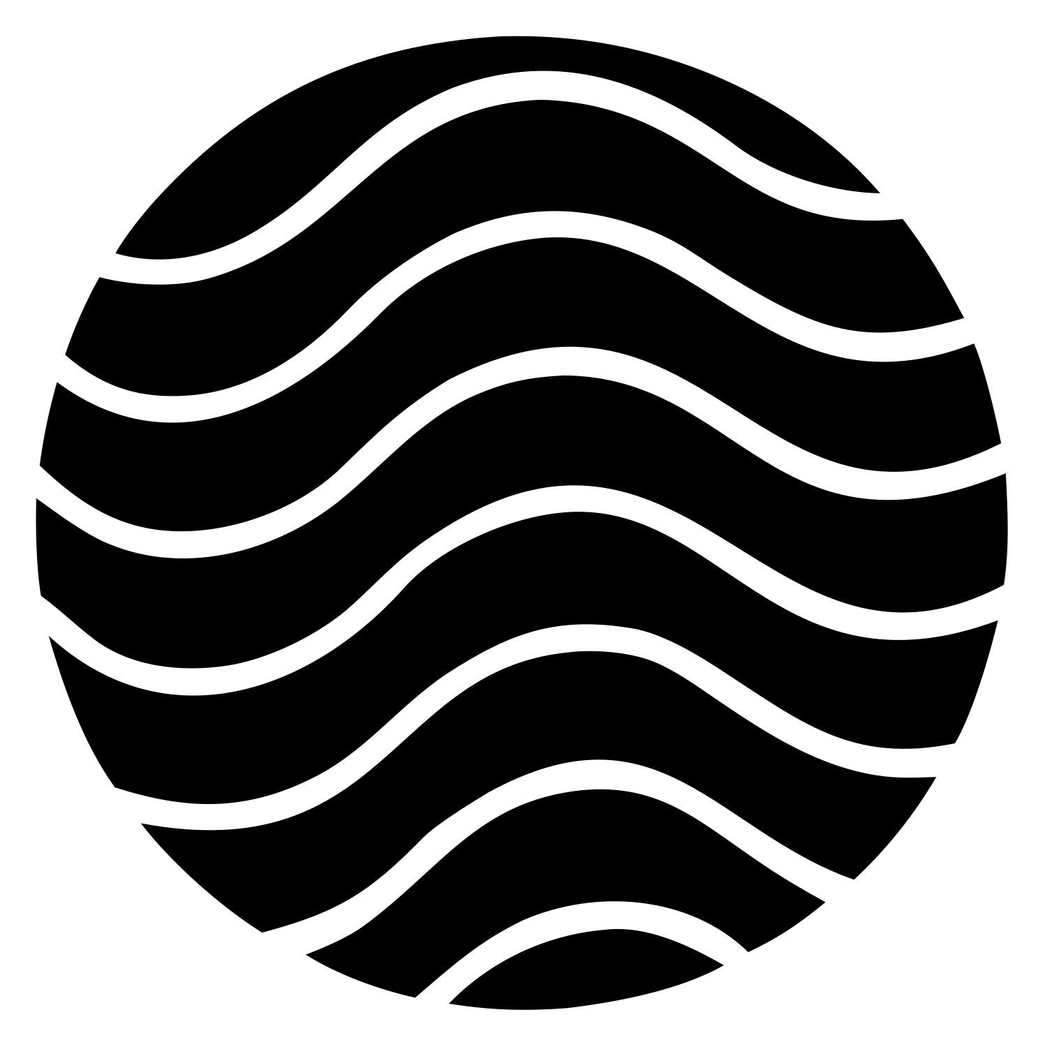 Wave Lines Globe Logo #ffffff/#000000