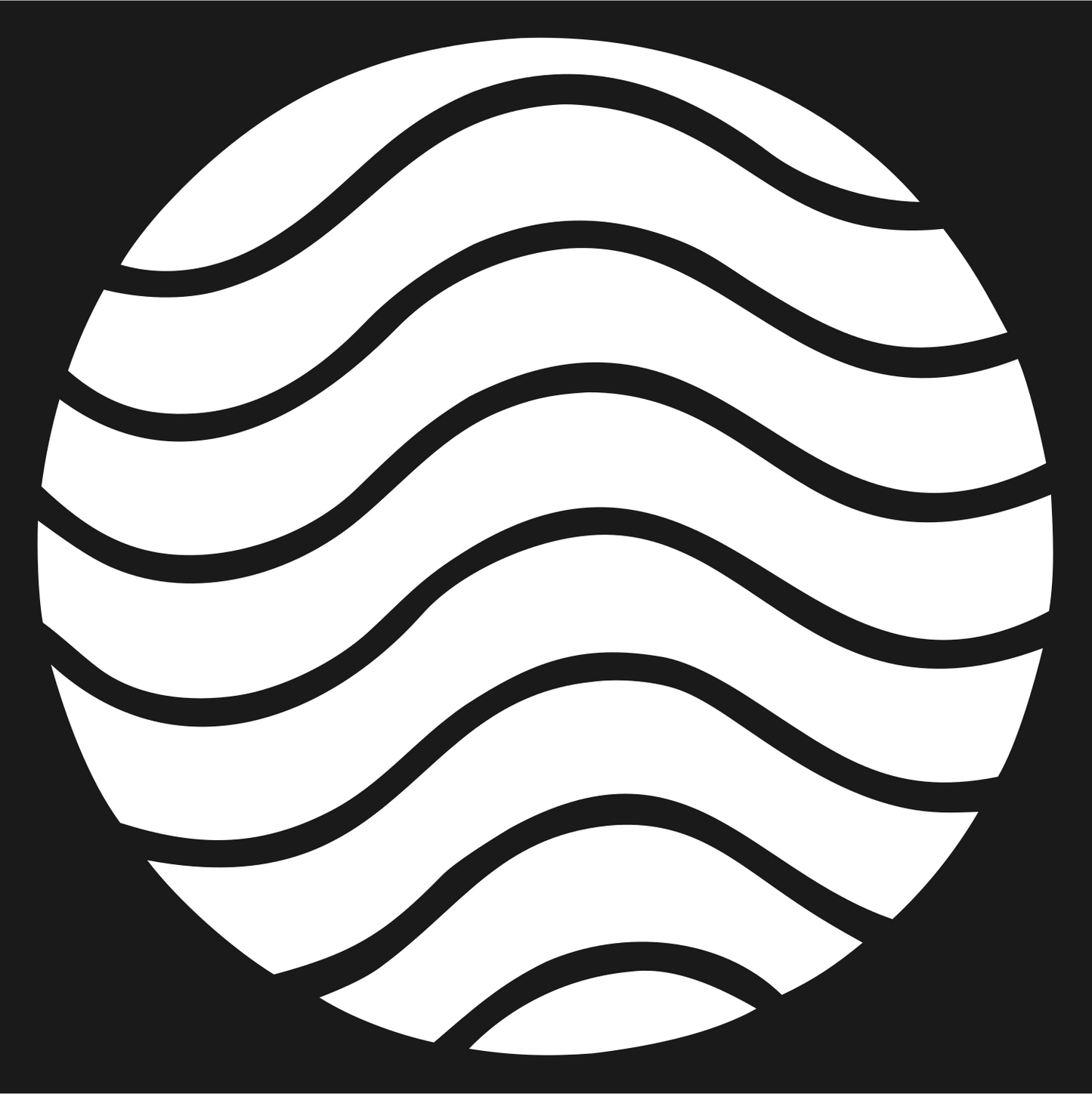 Wave Lines Globe Logo #1a1a1a/#ffffff