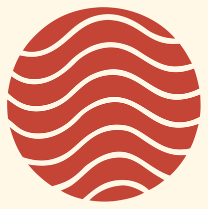Wave Lines Globe Logo #fff8e7/#c44536