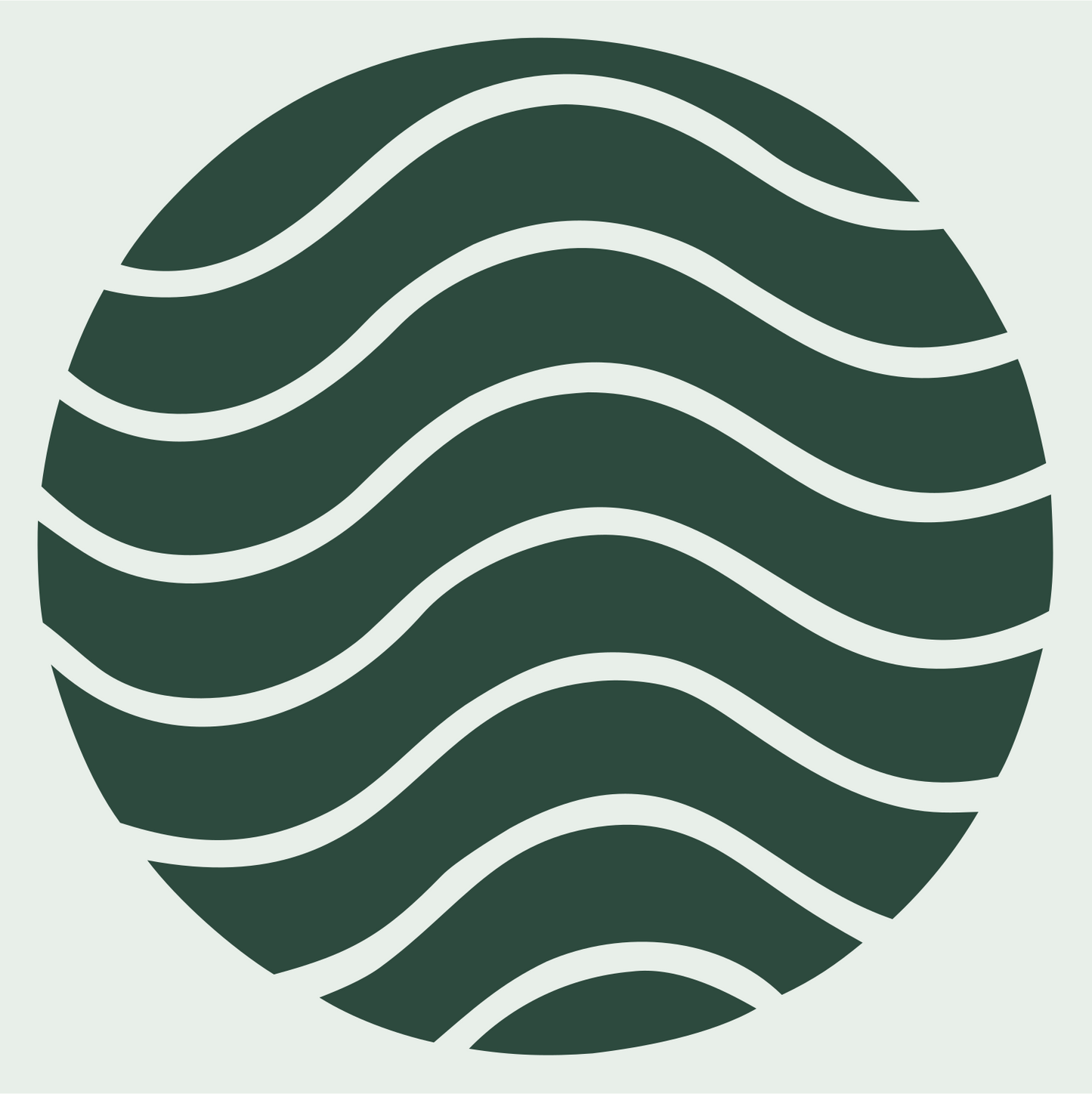 Wave Lines Globe Logo #e8efe9/#2d4a3e