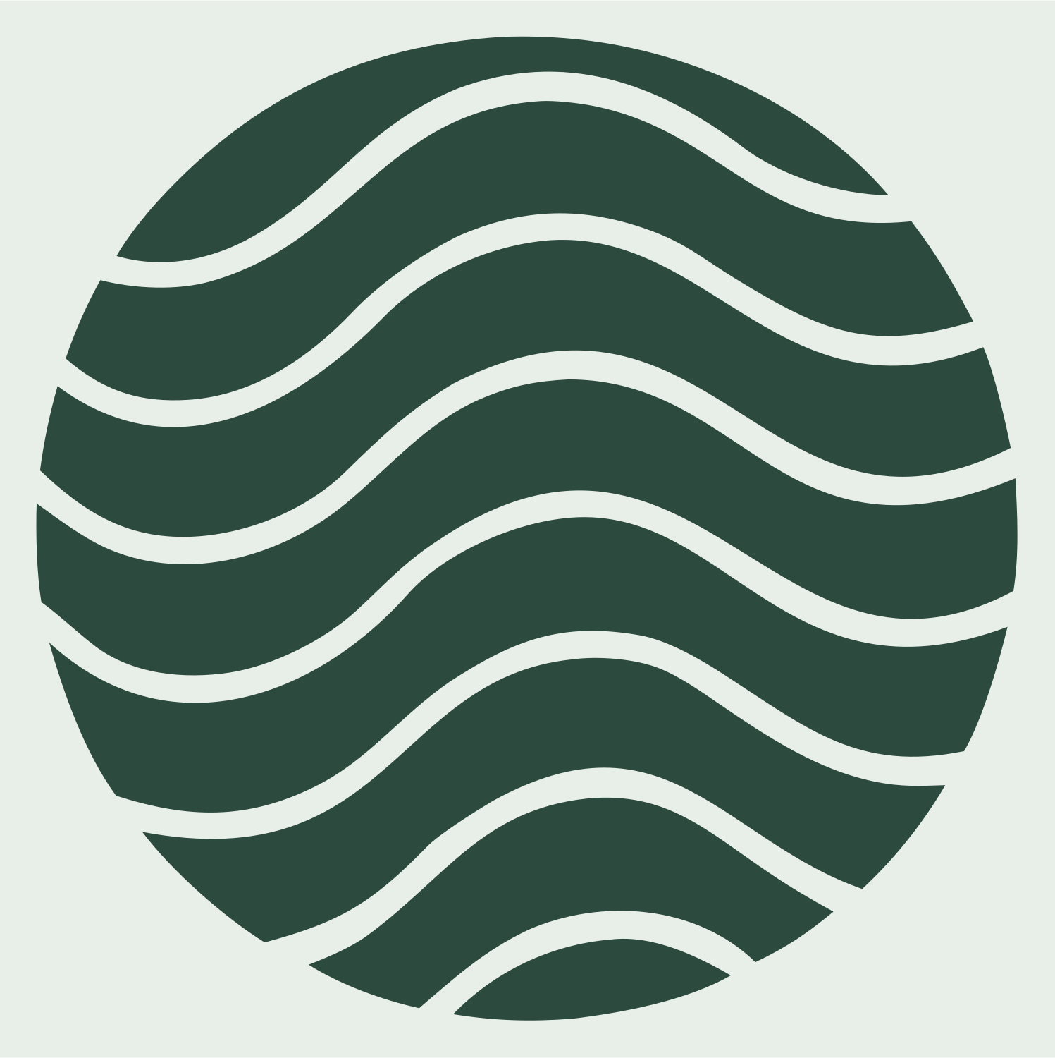 Wave Lines Globe Logo #e8efe9/#2d4a3e