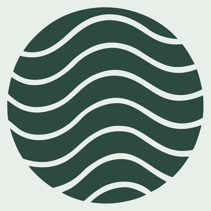 Wave Lines Globe Logo #e8efe9/#2d4a3e