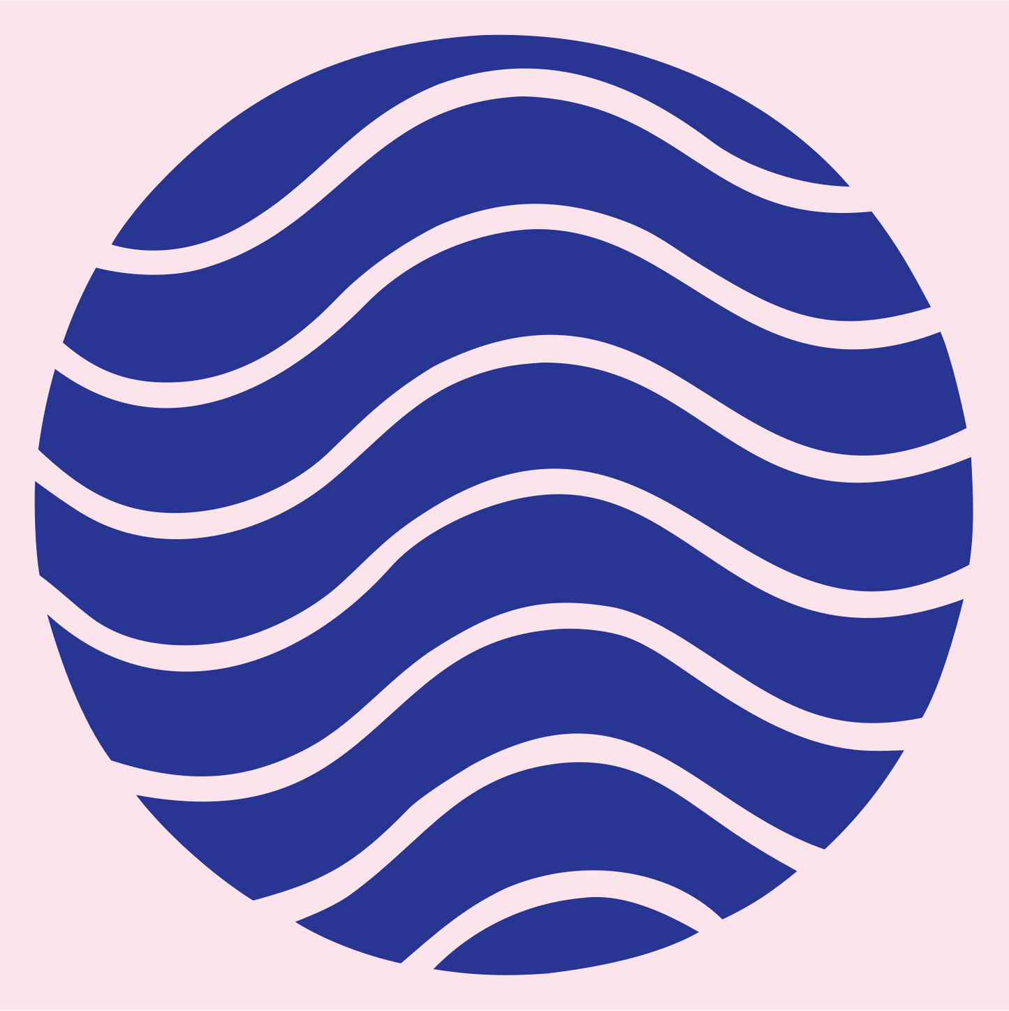 Wave Lines Globe Logo #fce4ec/#283593