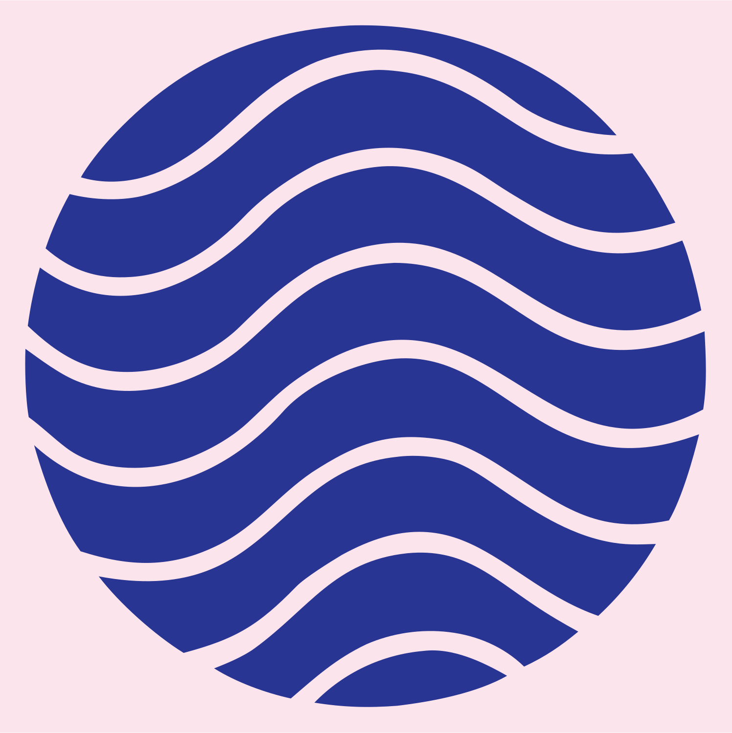 Wave Lines Globe Logo #fce4ec/#283593