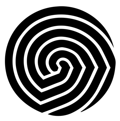 Angular Spiral Circle Logo #ffffff/#000000