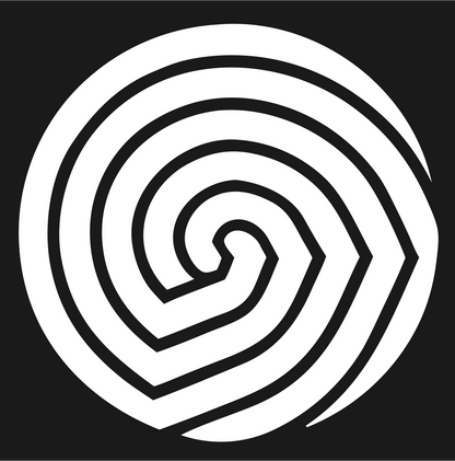 Angular Spiral Circle Logo #1a1a1a/#ffffff