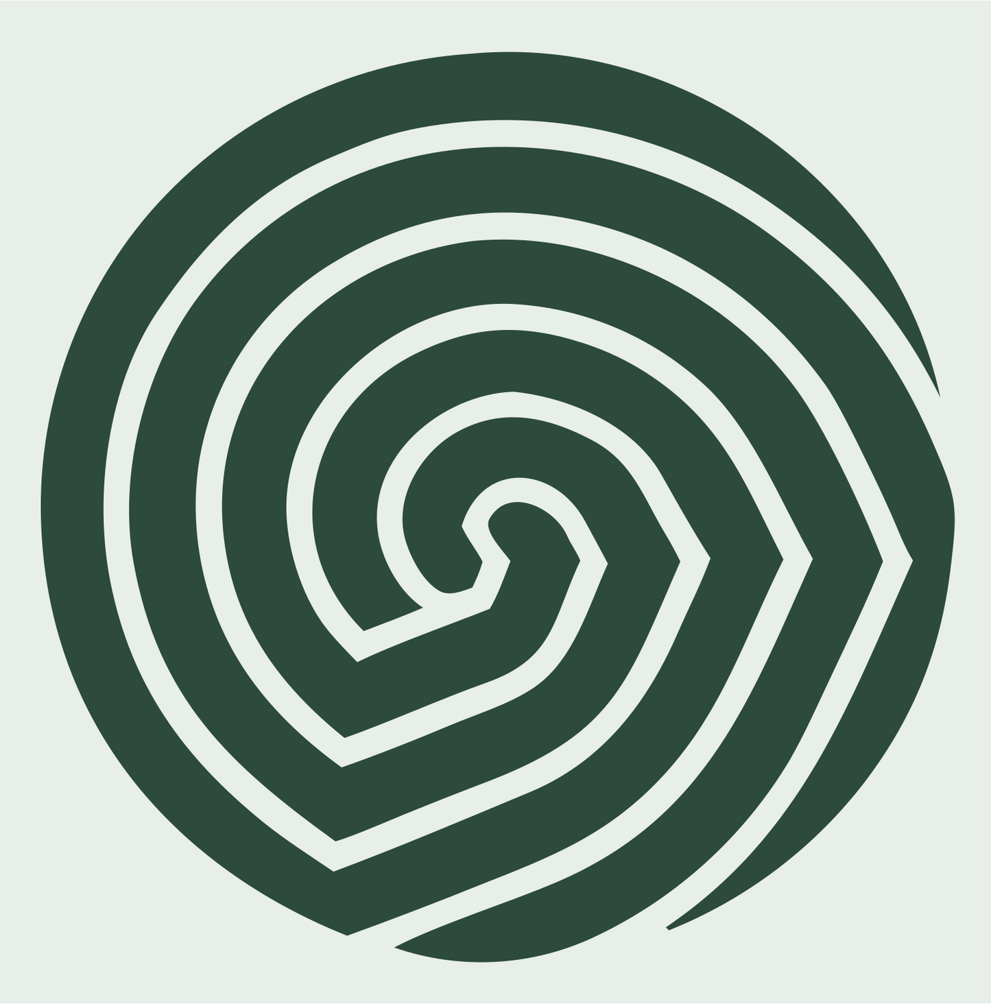 Angular Spiral Circle Logo #e8efe9/#2d4a3e