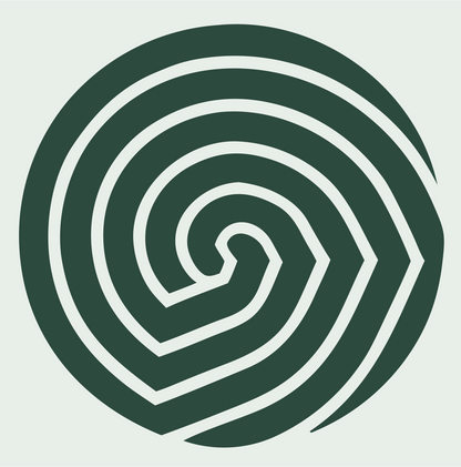 Angular Spiral Circle Logo #e8efe9/#2d4a3e