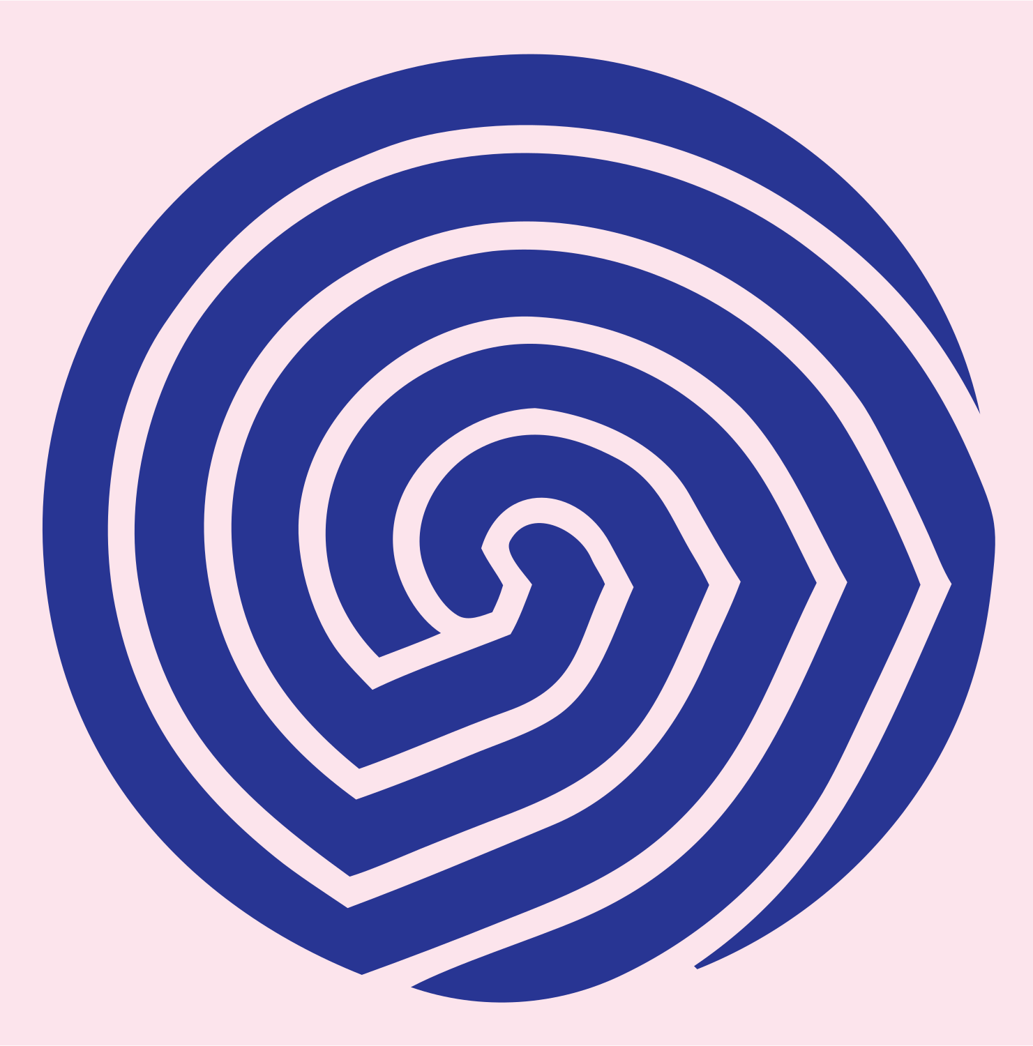 Angular Spiral Circle Logo #fce4ec/#283593