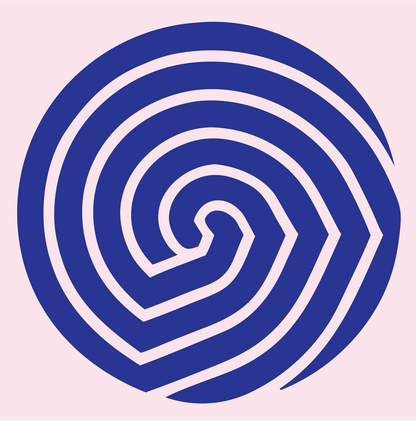Angular Spiral Circle Logo #fce4ec/#283593