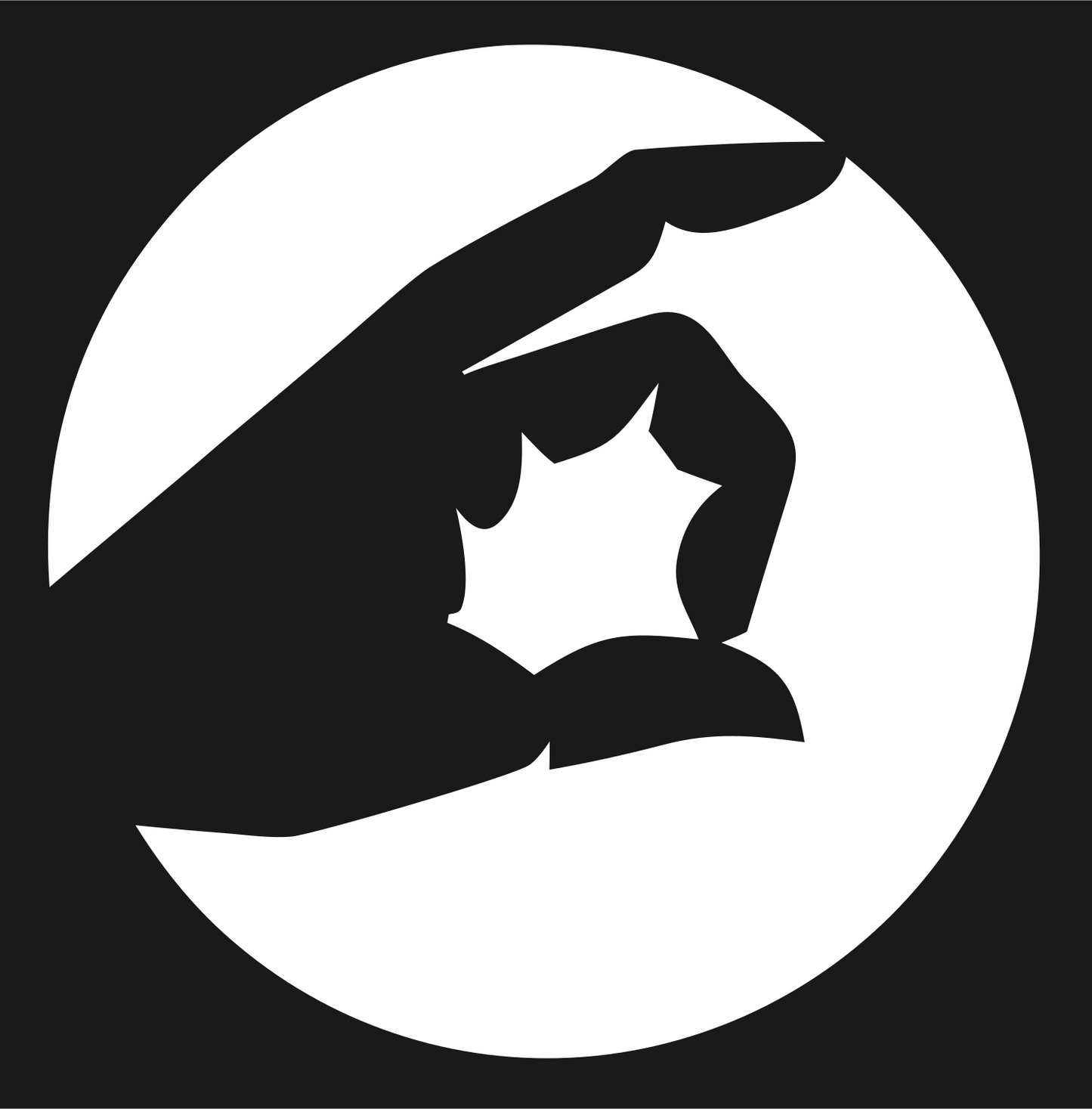 Robot Hand Circle Logo #1a1a1a/#ffffff