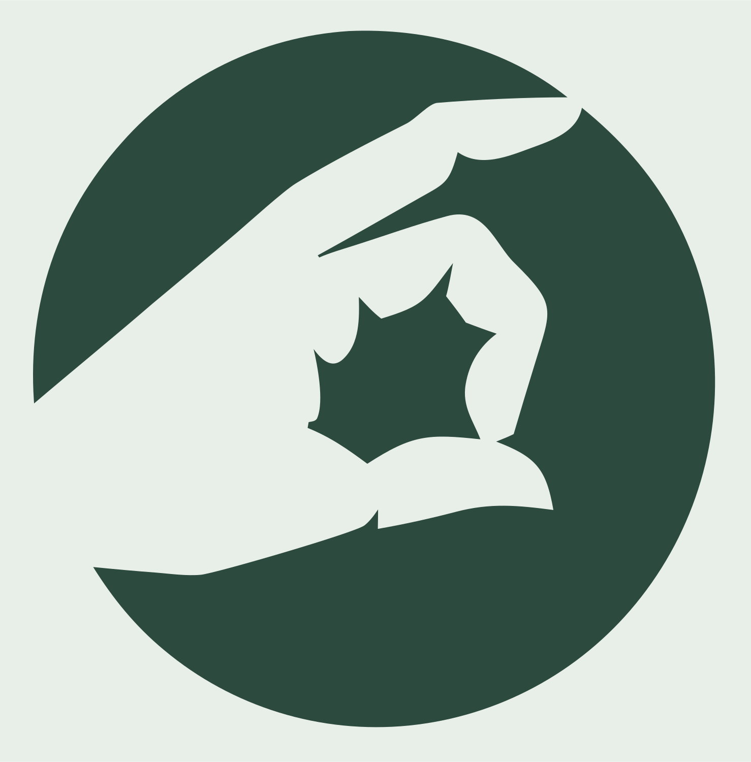 Robot Hand Circle Logo #e8efe9/#2d4a3e