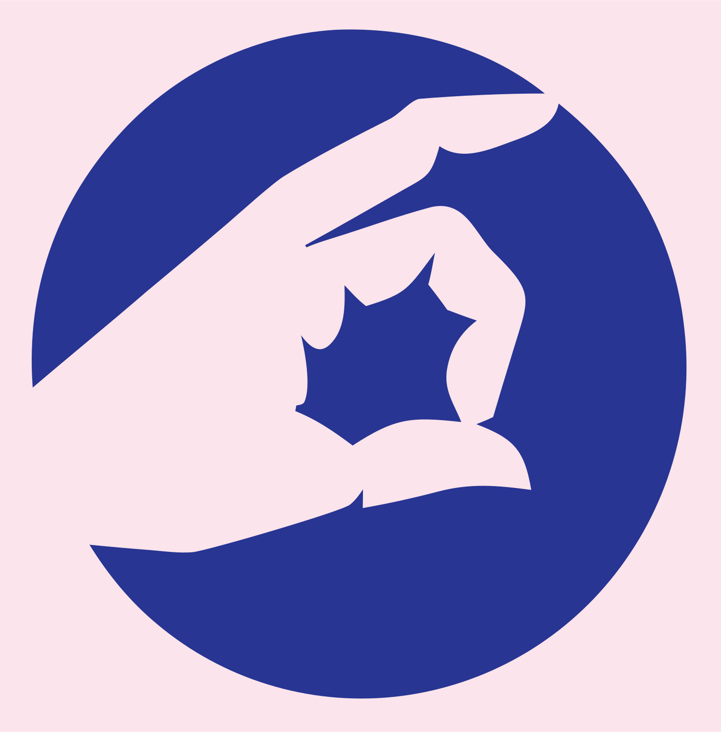 Robot Hand Circle Logo #fce4ec/#283593