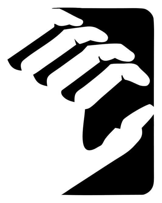 Robot Hand Negative Space Logo