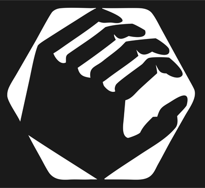 Hands Clasped Hexagon Logo #1a1a1a/#ffffff