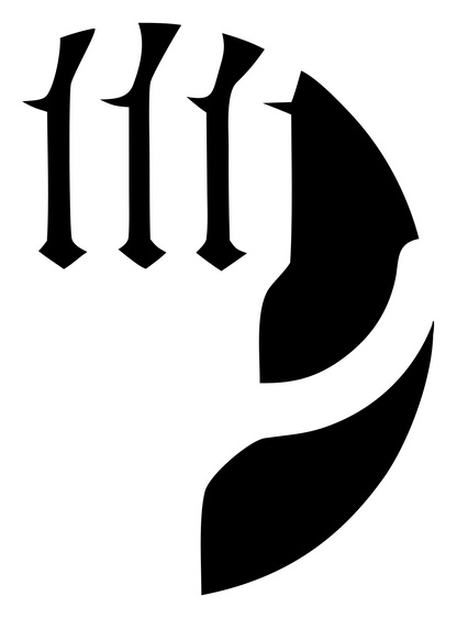 Claw Grip Silhouette Logo #ffffff/#000000