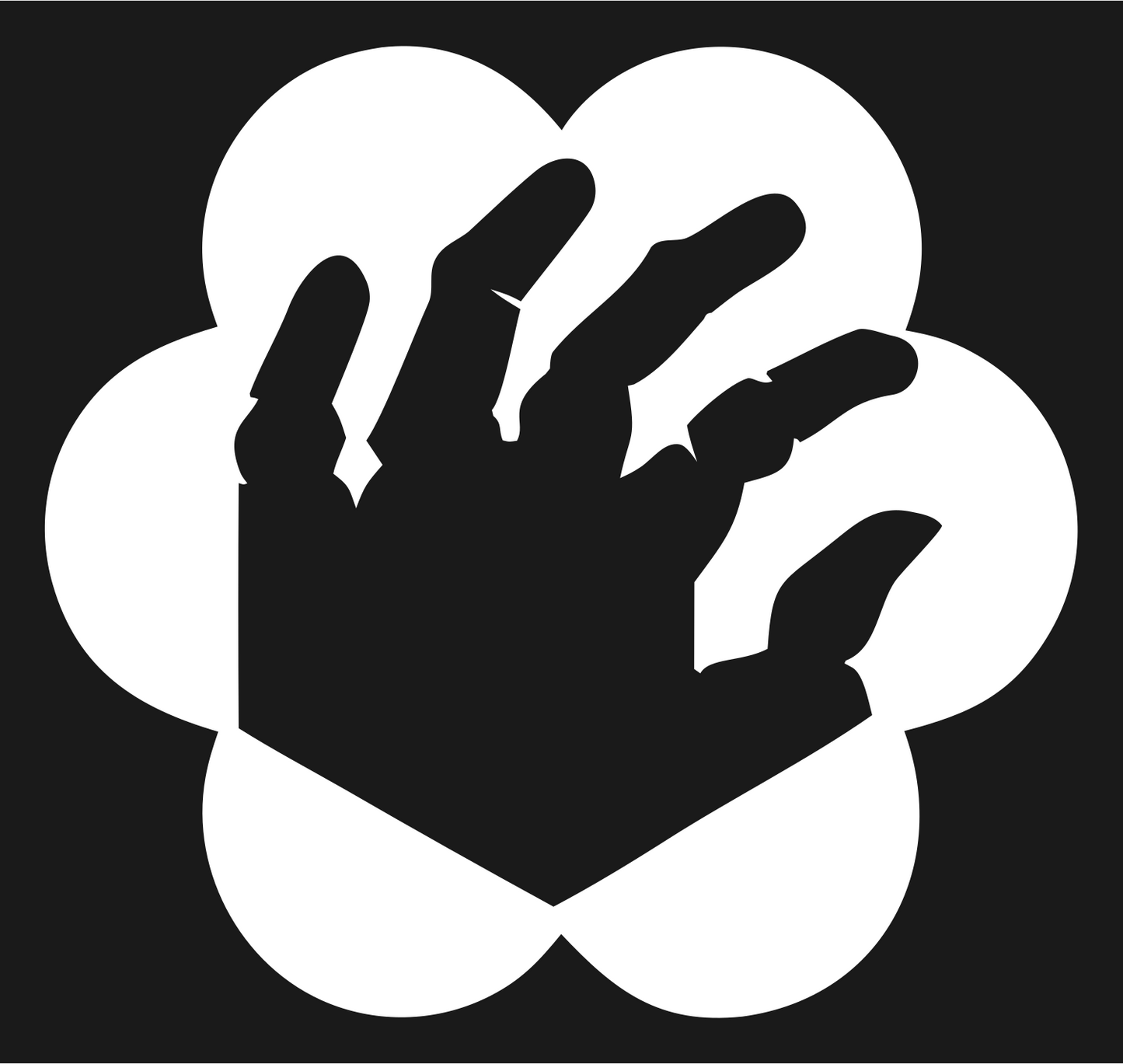 Hand Flower Cluster Logo #1a1a1a/#ffffff