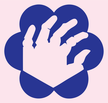 Hand Flower Cluster Logo #fce4ec/#283593