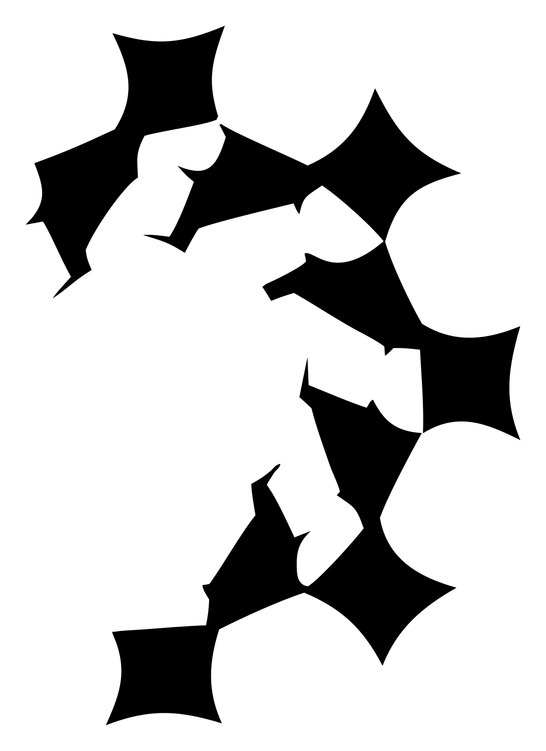 Fragmented Claw Burst Logo #ffffff/#000000