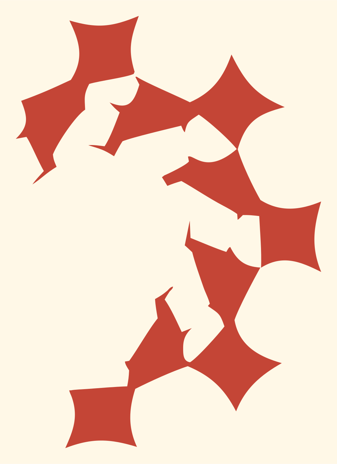 Fragmented Claw Burst Logo #fff8e7/#c44536