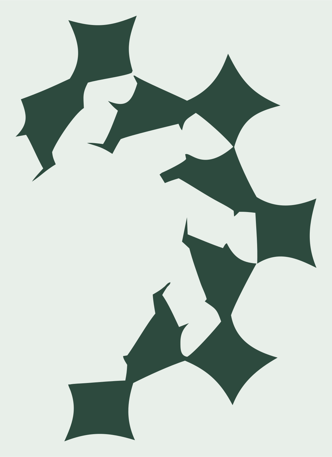 Fragmented Claw Burst Logo #e8efe9/#2d4a3e