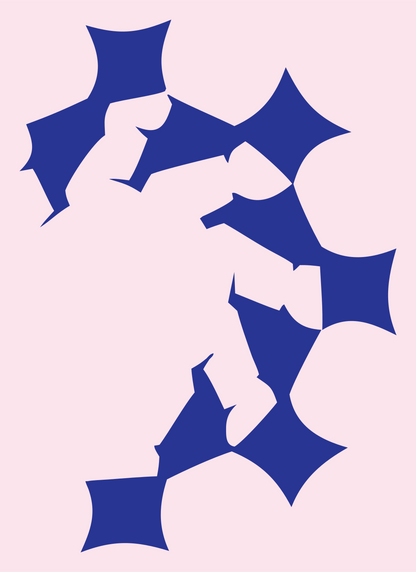 Fragmented Claw Burst Logo #fce4ec/#283593