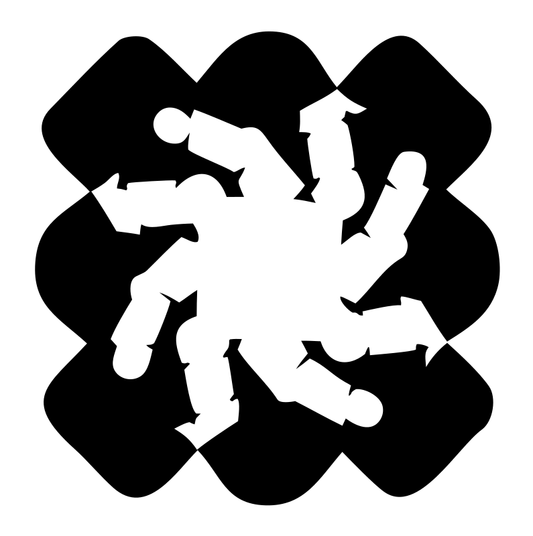 Skydiving Figure Cluster Logo
