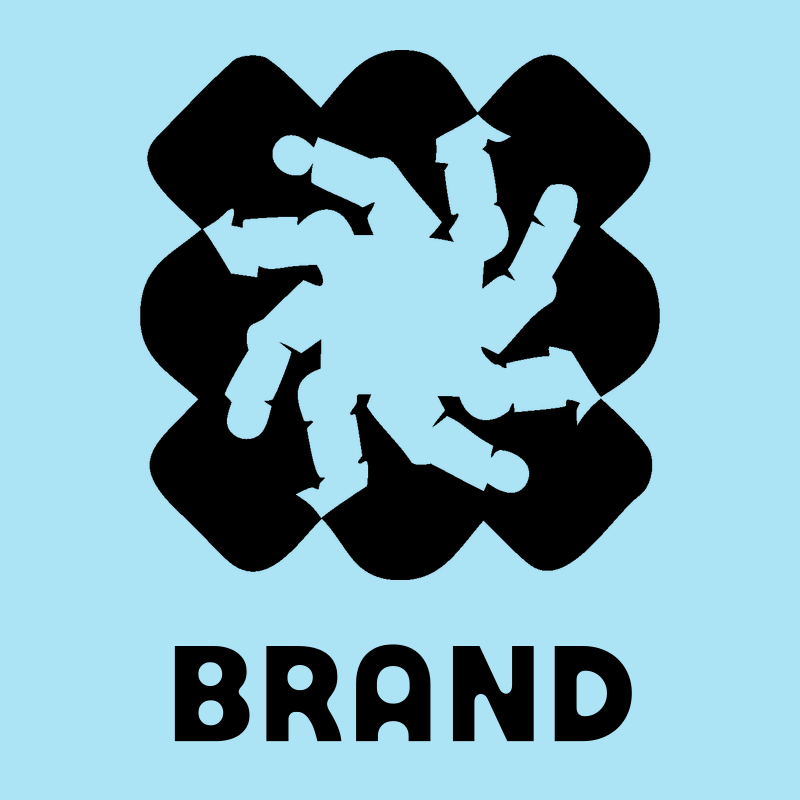 Skydiving Figure Cluster Logo preview