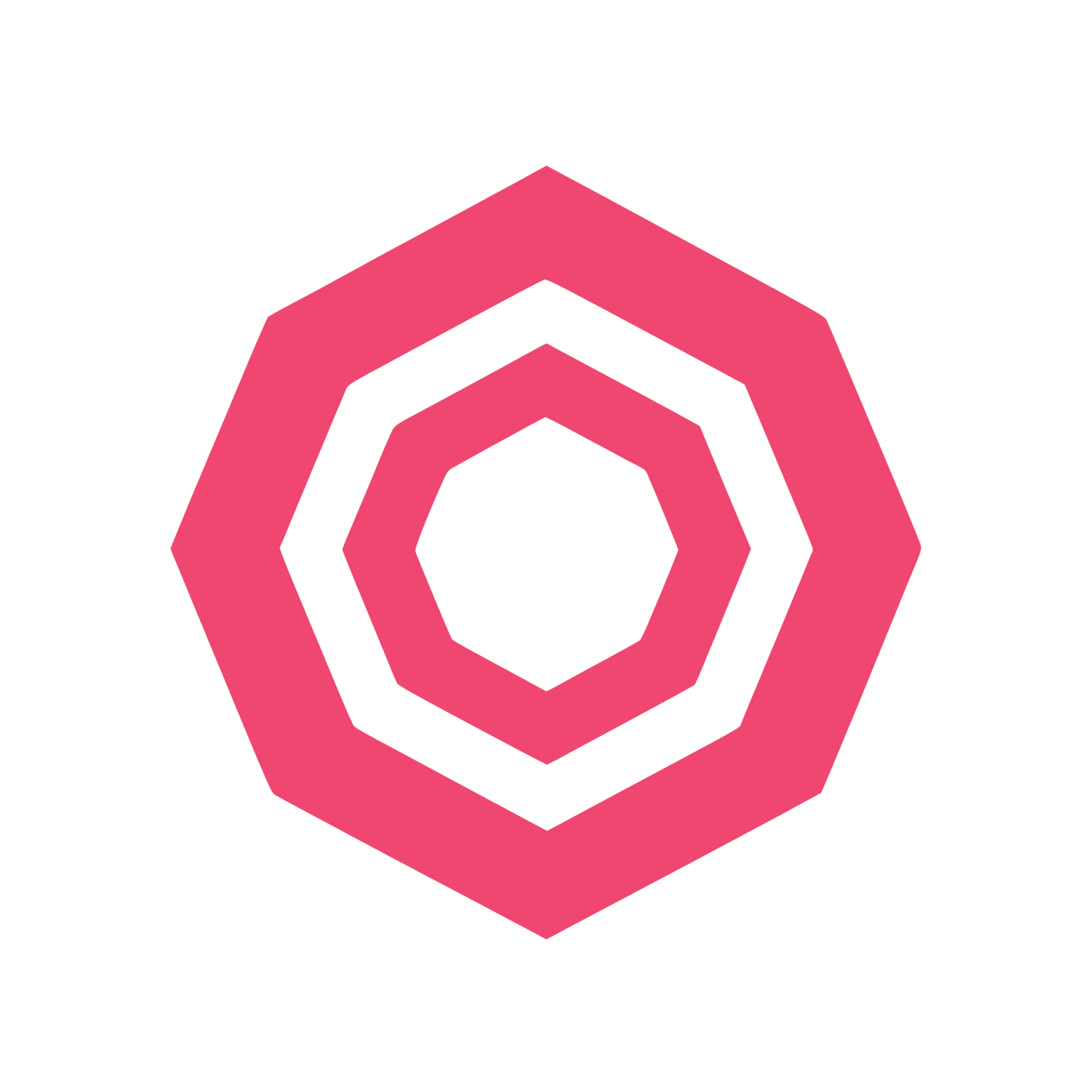 Black Hexagon Logo #EF476F