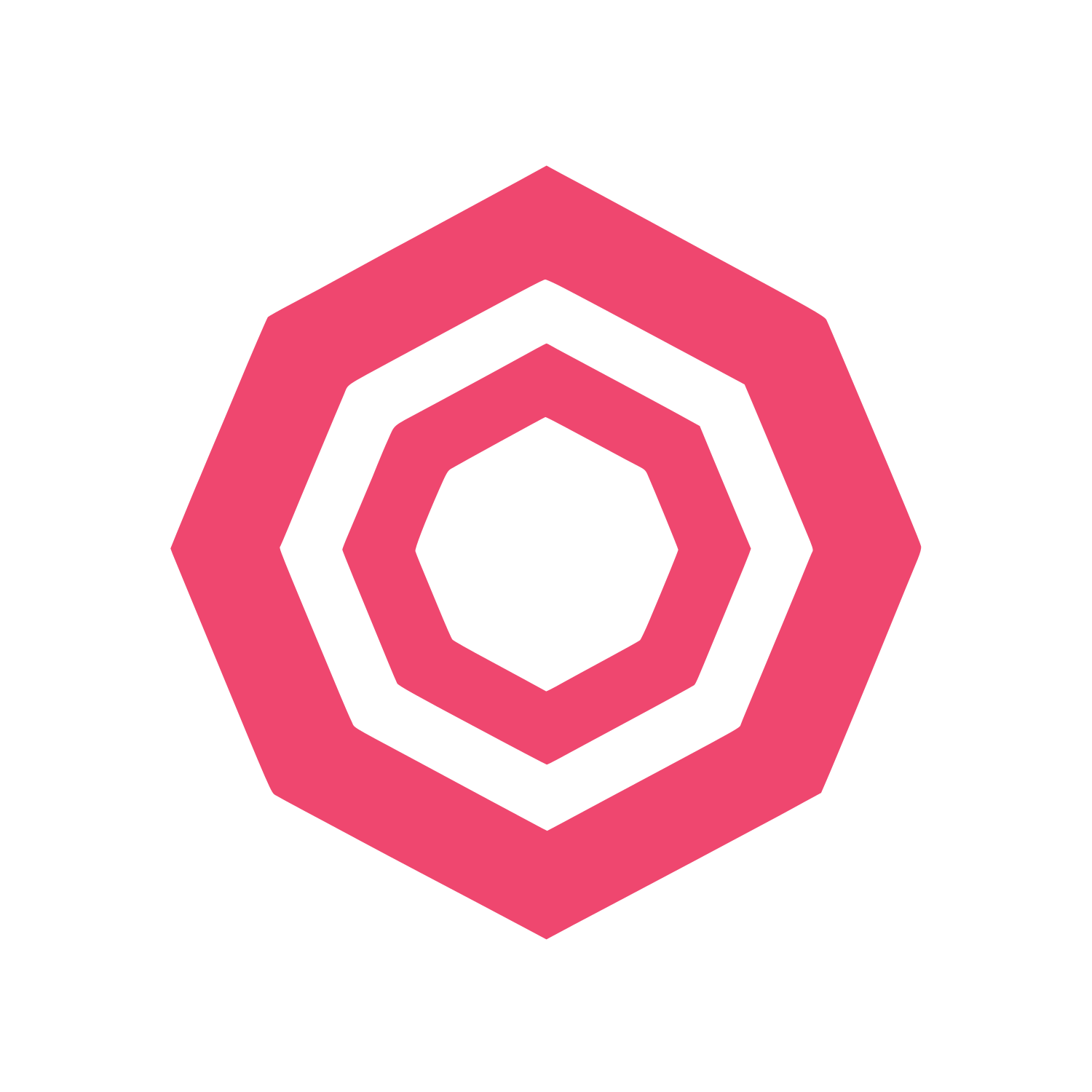Black Hexagon Logo #EF476F
