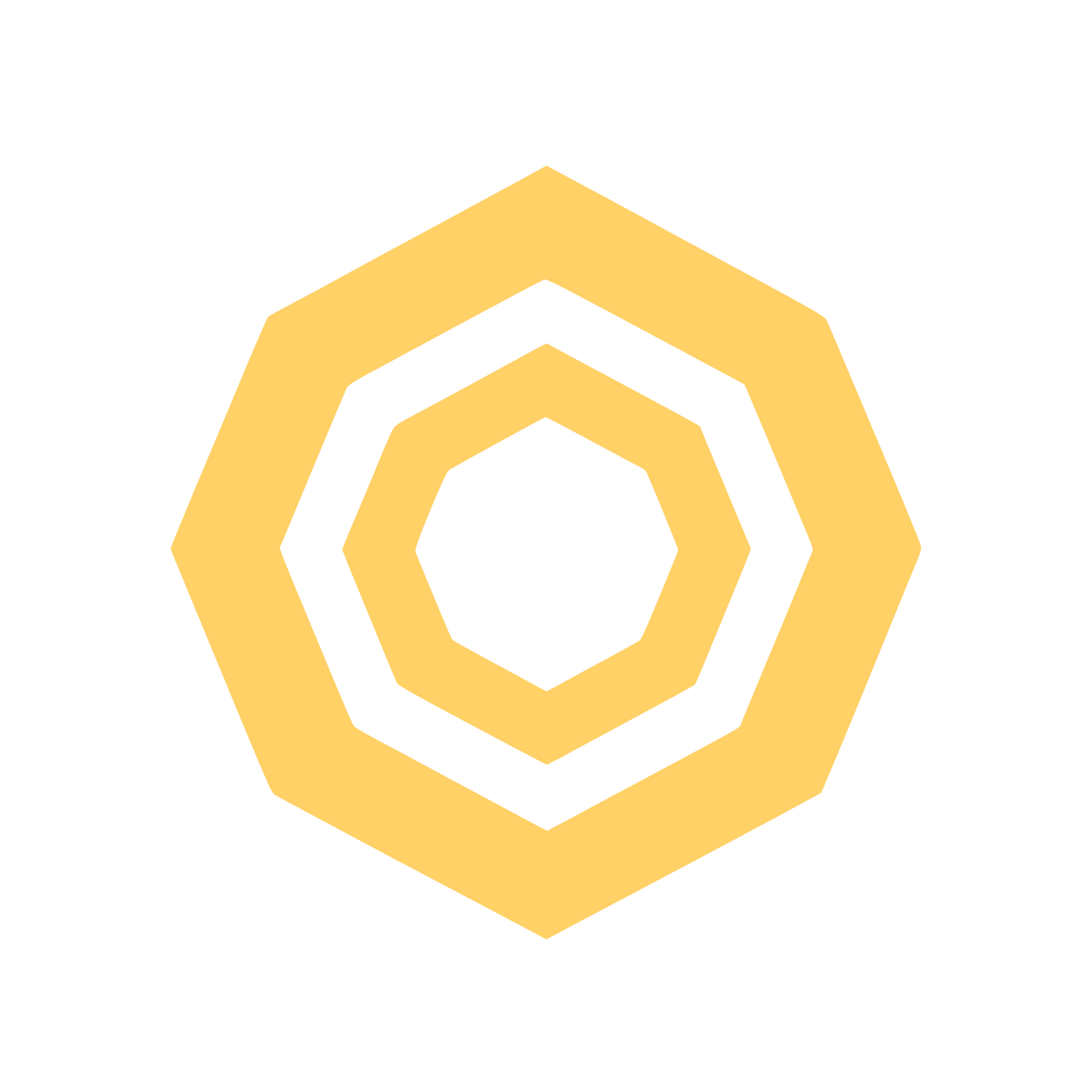 Black Hexagon Logo #FFD166