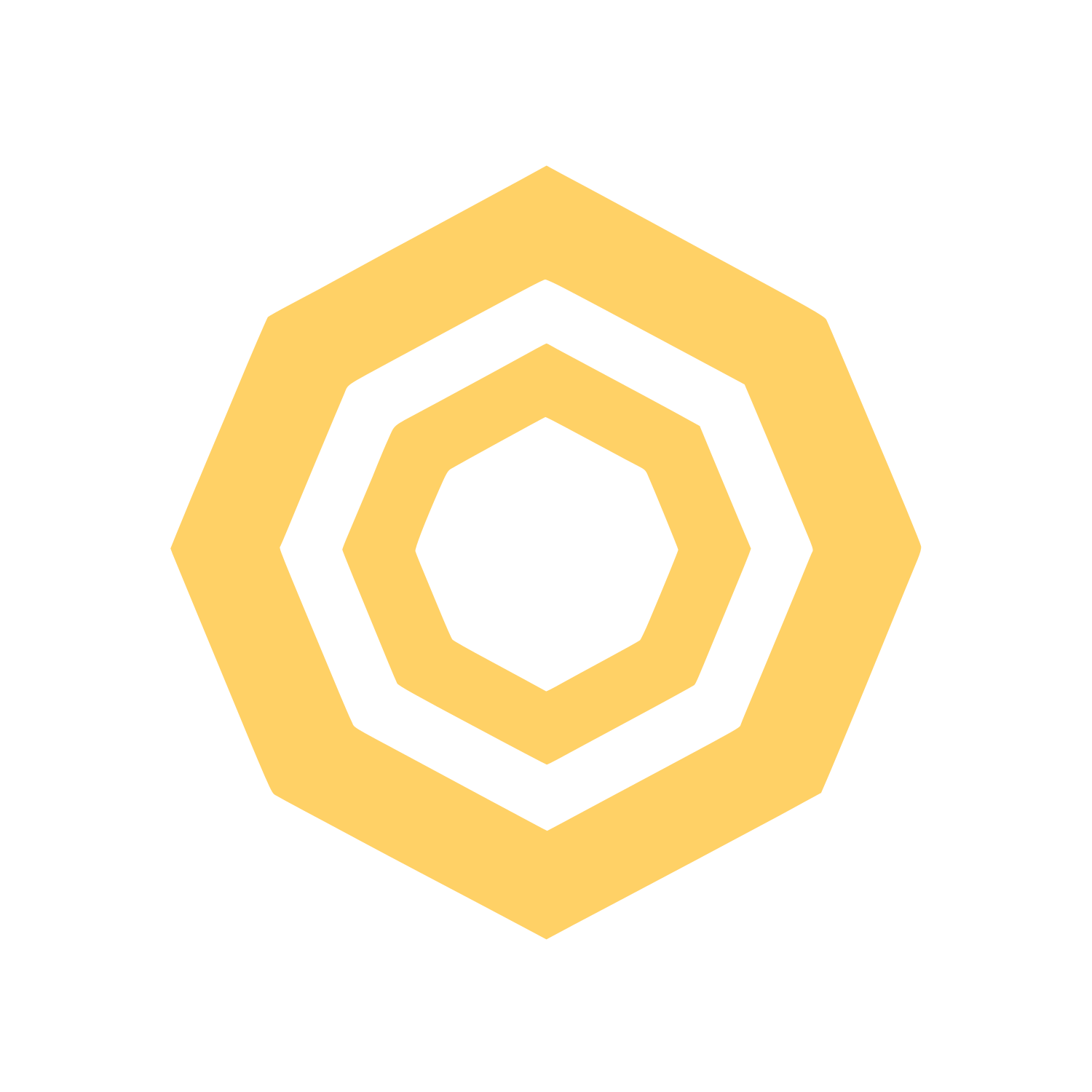 Black Hexagon Logo #FFD166