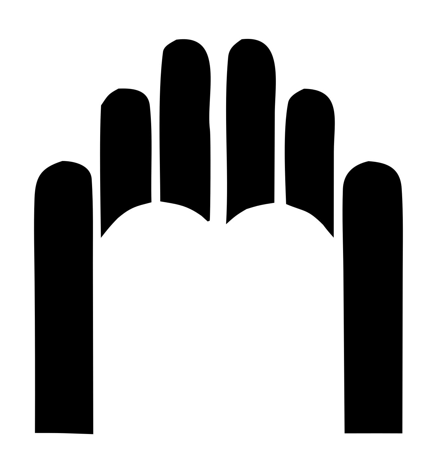 Open Hand Raised Logo #ffffff/#000000