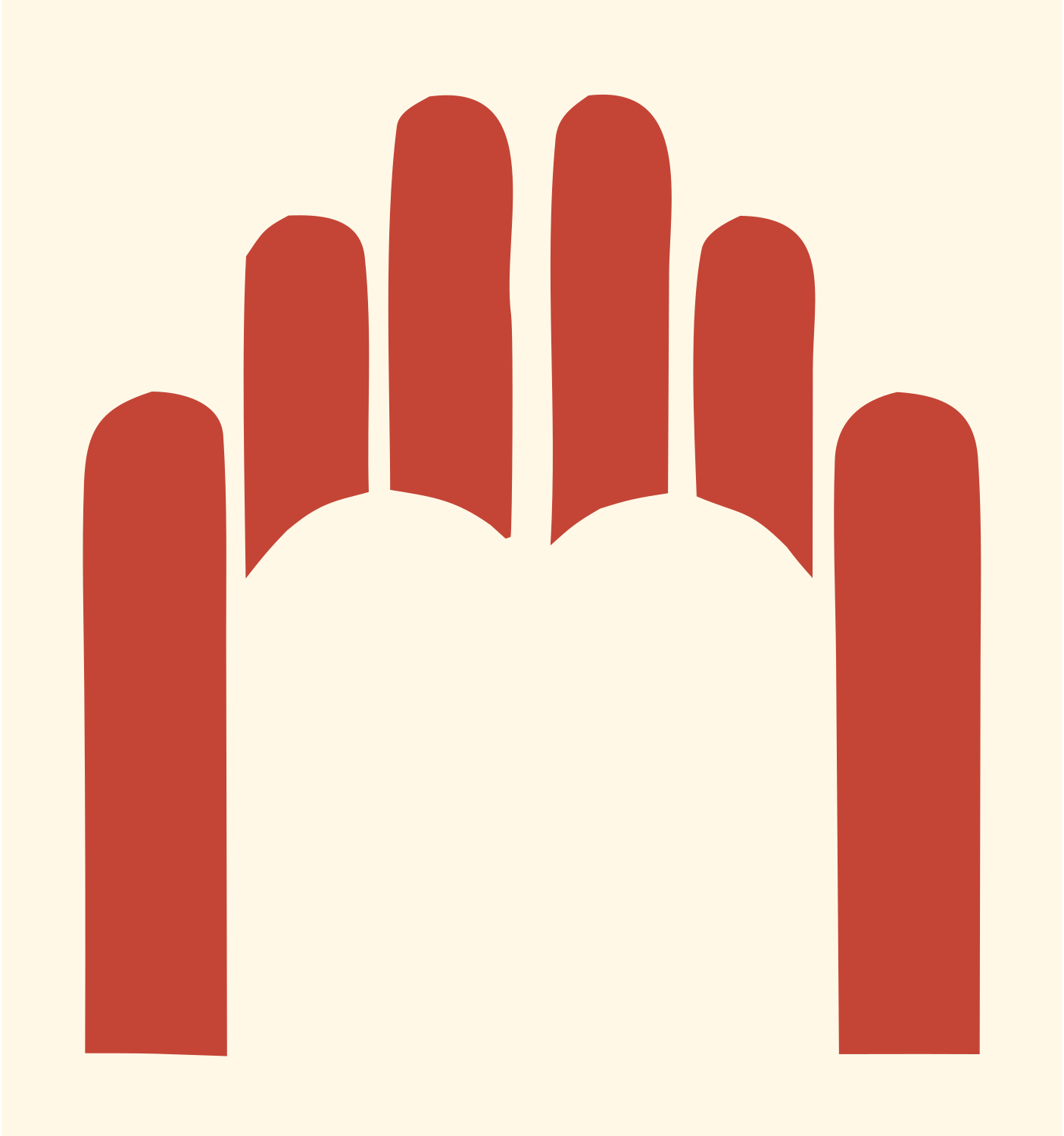 Open Hand Raised Logo #fff8e7/#c44536